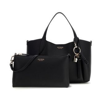 Guess Devon 3 Comp Tote - Dames - Shoppers - Zwart - ONE Size - Polyester - Tassen