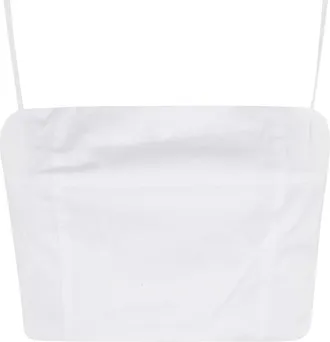 Staud Staud, Tops, Dames, Wit, M, Witte Top met Vierkante Hals en Spaghettibandjes