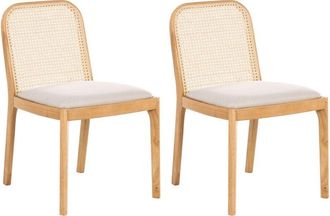 Beliani Set of 2 Dining Chairs EDINA Light Brown