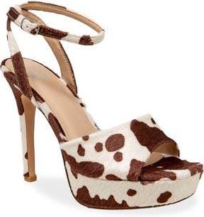 Chase + Chloe by Intouch Footwear Ankle Strap Platform Pump in Cow Print at Nordstrom Rack, Size 6