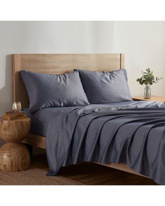 Kathy Ireland 4Pc Herringbone Twill Rich Cotton Sheet Set