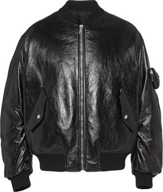 Prada nappa leather bomber jacket - men - Leather - 54 - Black