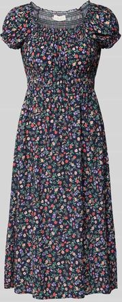 Apricot Midikleid im Allover-Look in Marine, Gr&ouml;&szlig;e XXL