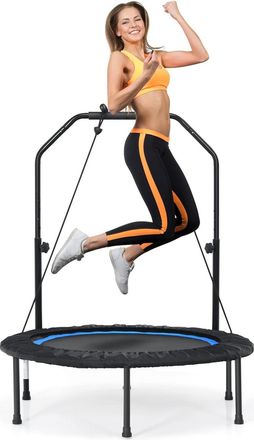 Costway Costway - Cama El&aacute;stica Plegable 101 Cm Con 2 Bandas De Resistencia, Trampol&iacute;n El&aacute;stico Con Empu&ntilde;adura Regulable En Altura, Carga 150 Kg