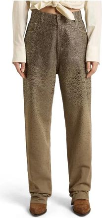 Golden Goose Journey Ws Pant Kim Cotton Denim - Dames - Straight fit broeken - Groen - W26 - Denim - Broeken