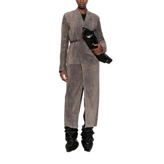 Rick Owens LS Labjas - Dames - Mantels - Grijs - Maat: M Wol
