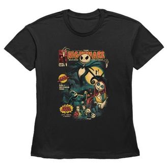 The Nightmare Before Christmas Womens The Nightmare Before Christmas Jack and Sally Comic Cover Graphic T-Shirt in Black at Nordstrom, Size X-Small