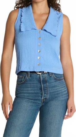 Nation Ltd Rae Collared Tank Top In Cornflower Blue