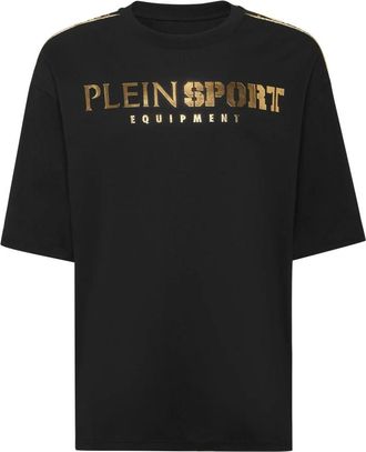 Plein Sport T-Shirt Ronde Hals - Heren - Sportshirts - Zwart - 2XL - Katoen - Fitness