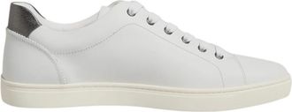 Dolce & Gabbana Witte Sacred Heart Lage Top Sneakers - Heren - Sneakers - Wit - 40 EU - Leer - Schoenen
