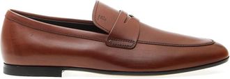 Tod's Leren Loafer - Heren - Loafers - Bruin - 40 1/2 EU - Leer - Schoenen