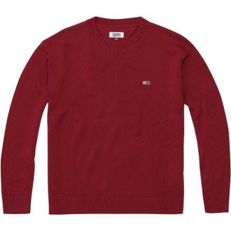 Tommy Jeans Womens Classic Sweater in Ruby - Size X-Small
