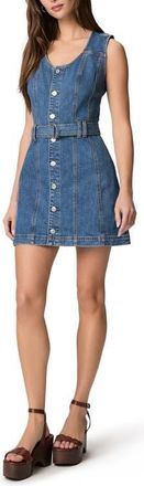 Paige Maxine Button-Up Denim Minidress in Seafare at Nordstrom, Size 14