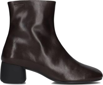Vagabond Bruine enkellaarsjes Livia 001 - Dames - Laarzen met Hak - Bruin - 39 EU - Wol - Schoenen