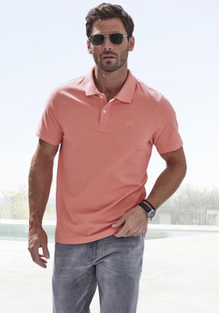 John Devin Poloshirt JOHN DEVIN, Herren, Gr. 3XL (64/66), rot (apricot), Piqu&eacute;, Obermaterial: 100% Baumwolle, unifarben, Basic normal, Rundhals, abgesteppte Kant