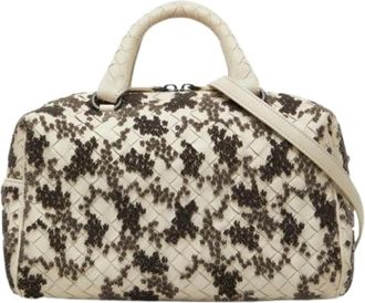 Bottega Veneta Pre-owned Schoudertas - Dames - Vintage Handtas - Beige - ONE Size - Leer - Vintage