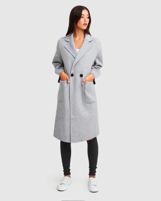 Belle & Bloom Publisher Double-Breasted Wool Blend Coat