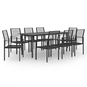 Berkfield Home 9 Piece Garden Dining Set in Black