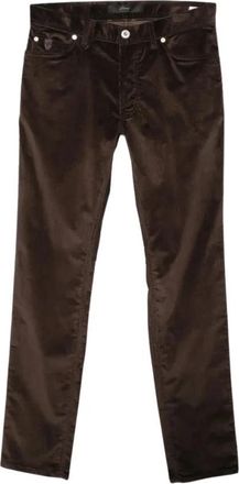 Brioni Broek met vijf zakken van corduroy - Heren - Straight fit broeken - Bruin - W34 - Katoen - Broeken