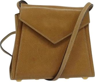 Ferragamo Tweedehands leren schoudertassen - Dames - Vintage Schoudertas - Beige - ONE Size - Leer - Vintage