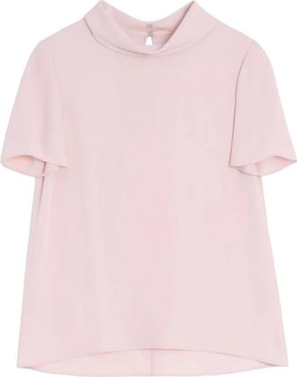 Valentino Garavani Georgette top met haak- en oogsluiting - Roze