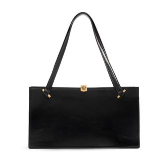 Versace Severine Leather Tote - female - Versace - Shoulder Bags - Black - ONE SIZE - Bags