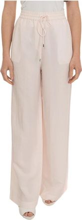 HUGO BOSS Tavati 2_Ti Soft trousers - Dames - Wijde Broeken - Roze - XL - Linnen - Broeken