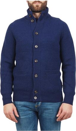 AT.P. CO Blauwe Mannen Winter Cardigan Trui - Heren - Vesten - Blauw - M - Wol - Truien & Vesten