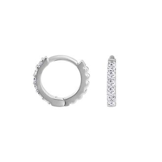 Dower & Hall Small White Sapphire Lumiere Hoops