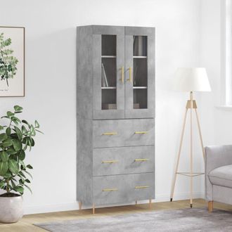Berkfield Home Highboard Concrete Grey 69.5x34x180 cm Engineered Wood