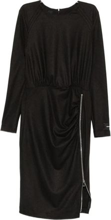 Pinko Jurk met Verzamelde Taille - Dames - Casual kleedjes - Zwart - L - Kleedjes