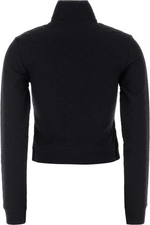Gucci Womens Gg Jacquard Nylon Cardigan Black Elastane