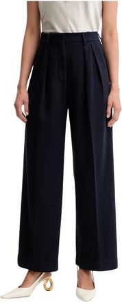 Forte_Forte My Pants - Dames - Wijde Broeken - Blauw - S - Katoen - Broeken