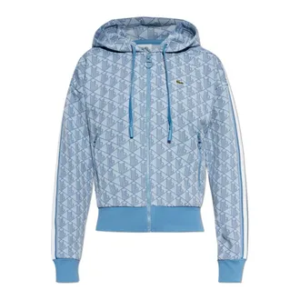 Lacoste Zip-throughs, female, Blue, Size: XL Monogram Hoodie