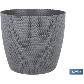 cofan Cofan - Maceta O Macetero Trenzada Color Gris Oscuro Pp &Oslash; 359 X 315 Mm 26,5 L Caja 5 Unid