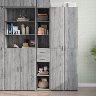 vidaXL Highboard Grey Sonoma 30x42.5x185 cm Engineered Wood Vidaxl