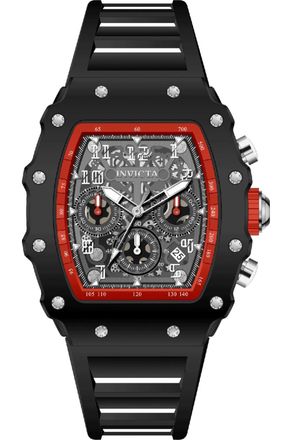 Invicta Racing 69736 Herenhorloge - Quartz Uurwerk - Acryl met Zilveren Wijzerplaat - 44 mm