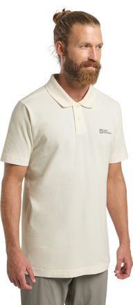 Jack Wolfskin Poloshirt JACK WOLFSKIN ESSENTIAL POLO M, Herren, Gr. M (50), weiss (cotton, wei&szlig;), Oberstoff: 100% BAUMWOLLE ; Kontrastmaterial 1: 100% BAUMWOLLE ; K