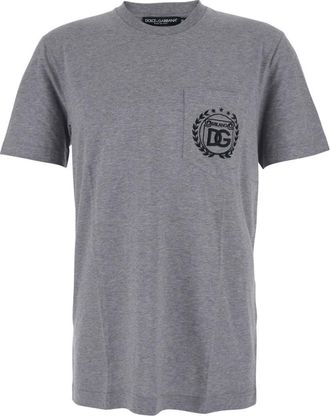 Dolce & Gabbana Grey Crew Neck T-Shirt