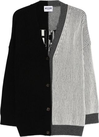 Moschino Cardigan a righe con design color-block - Nero
