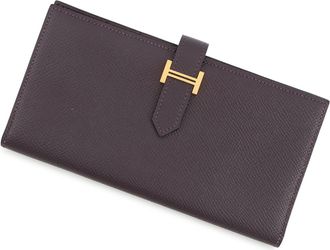 Herm&egrave;s Kara Raisin Epsom Leather Long Wallet (Bi-Fold) (Pre-Owned)