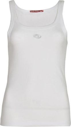 Diesel Sleeveless Top - Dames - Tops zonder mouwen - Wit - S - Katoen - Tops