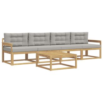 vidaXL Conjunto De Sof&aacute;s De Exterior 4 Pcs Blanco Y Gris Claro Vidaxl