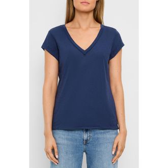 Michael Stars Baxter Raw Edge Supima Cotton T-Shirt in Nocturnal at Nordstrom