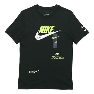 Nike Alphabet Logo Sports Short Sleeve Black CU0079-010