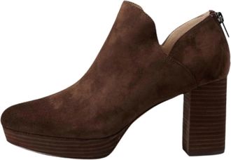 Pelle Moda Womens Lesia Suede Block Heel Shoes In Dark Oak
