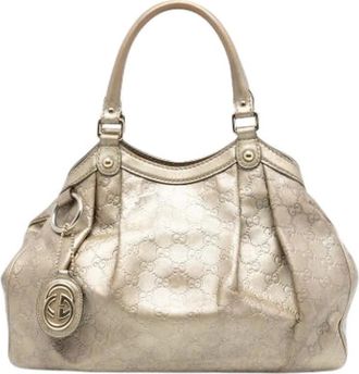 Gucci Pre-owned Handbags, female, Beige, Size: ONE SIZE Pre-owned Sukey Tote