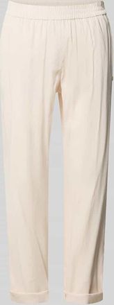 Marc Cain Straight Fit Leinenhose mit Viskose-Anteil in Beige, Gr&ouml;&szlig;e 34