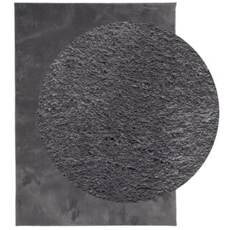 Berkfield Home Rug Short Pile Soft & Washable Anthracite 160x230 cm in Charcoal | Size: 100 cm diameter