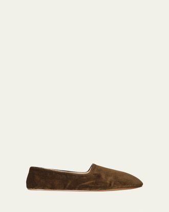 The Row Mens Ponti Velvet Slippers